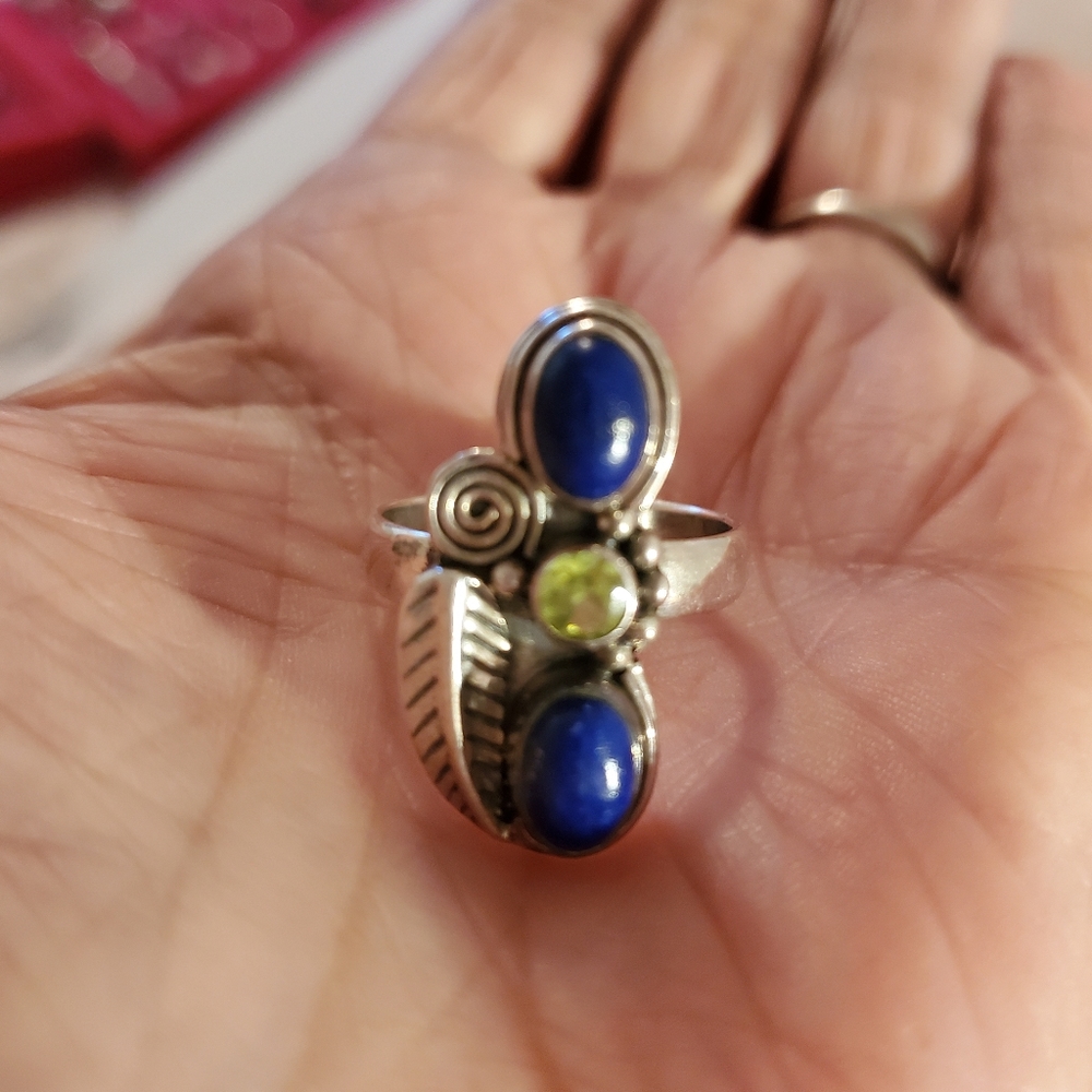 925 lapis/ citrine ring